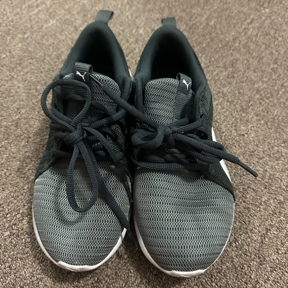 Puma Kids Charcoal and Black Sneakers